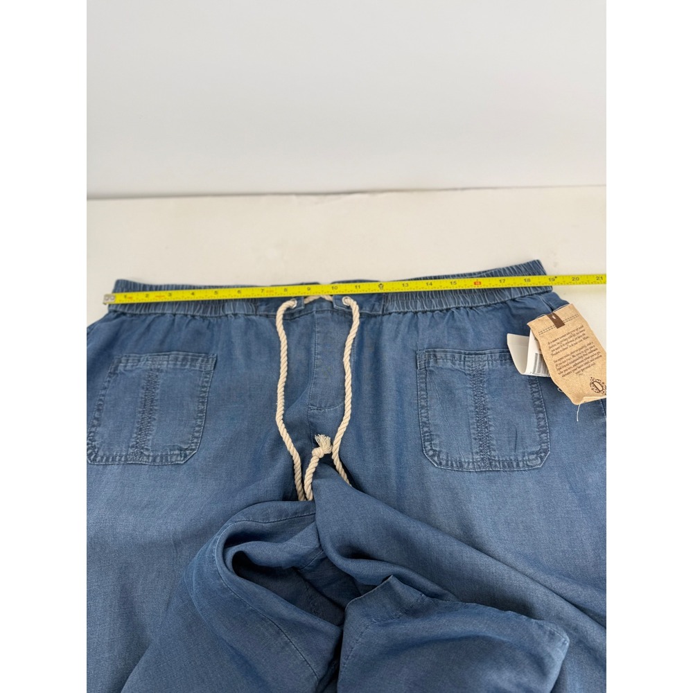 Democracy Indigo Blue Cropped Pull-On Wide Leg Pants - Picture 7 of 14